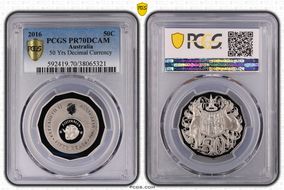 2016 50C 50 Yrs Decimal Currency PR70DCAM