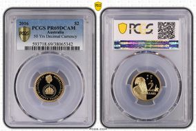 2016 $2 50 Yrs Decimal Currency PR69DCAM