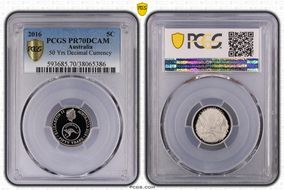 2016 5C 50 Yrs Decimal Currency PR70DCAM