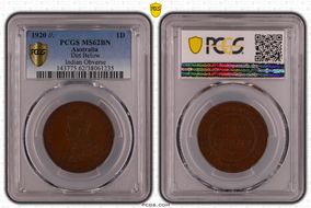 1920 //.  1D Dot Below Indian Obverse MS62BN