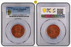 1961 Y. (p) 1/2D MS64RB