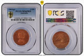 1961 Y. (p) 1/2D MS65RD