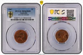 1967 2C w/o SD initials MS63RB