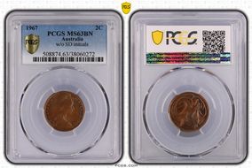 1967 2C w/o SD initials MS63BN
