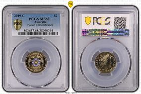 2019-C $2 Police Remembrance Colorized MS68
