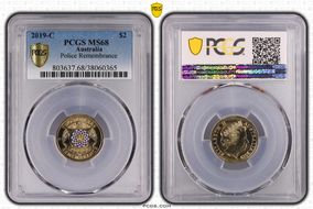 2019-C $2 Police Remembrance Colorized MS68