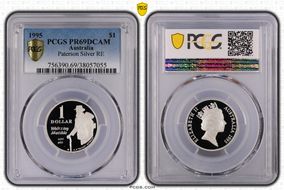 1995 $1 Paterson Silver RE PR69DCAM