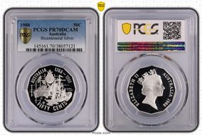 1988 50C Bicentennial Ag PR70DCAM