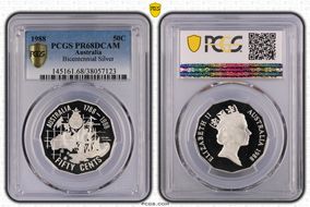 1988 50C Bicentennial Ag PR68DCAM