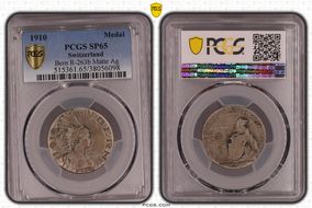 1910 Medal Bern R-263c Matte Ag SP65