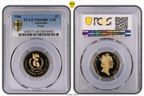 1986 $1 Peace PR68DCAM