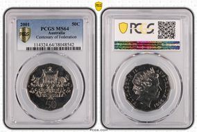 2001 50C Centenary of Federation MS64