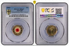 2012 $2 Remembrance Day Colorized MS67