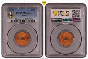1938 25C MS66RD