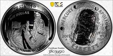 2019-P $1 Apollo 11 50th Anniversary 5oz Silver PR70DCAM