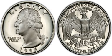 1992-S 25C Silver PR70DCAM