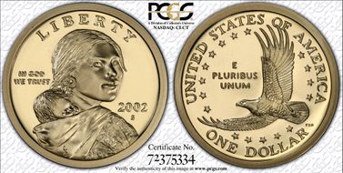 2002-S SAC$1 PR70DCAM