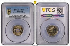 2019-C $2 Police Remembrance Colorized MS67