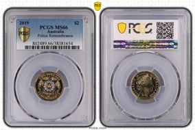 2019 $2 Police Remembrance Colorized MS66
