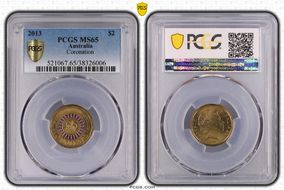 2013 $2 Coronation Colorized MS65