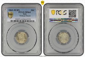 1863-M BN 50C Without Shield MS64