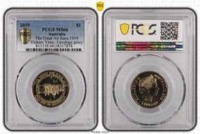 2019 $1 The Great Air Race 1919 Vickers Vimy- Envelope privy MS66