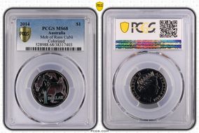 2014 $1 Mob of Roos CuNi  Colorized MS68