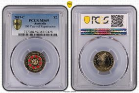 2019-C $2 100 Years of Repatriation Colorized MS69