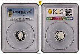 1991 1C Silver PR69DCAM