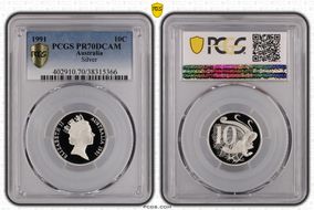 1991 10C Silver PR70DCAM