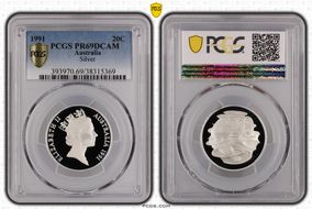 1991 20C Silver PR69DCAM