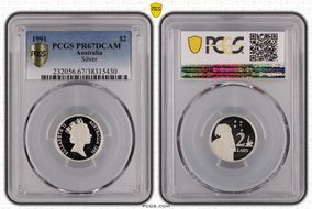 1991 $2 Silver PR67DCAM