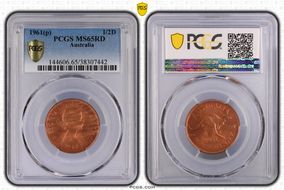 1961 Y. (p) 1/2D MS65RD