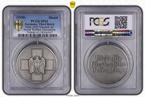 (1939) Medal OEK-3565 Silvered AE Social Welfare Decoration MS63