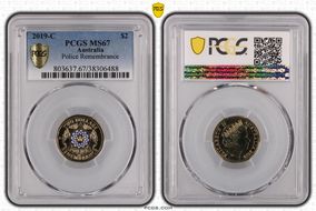 2019-C $2 Police Remembrance Colorized MS67