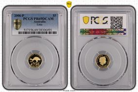 2006-P $5 Emu Gold Discover Australia PR69DCAM