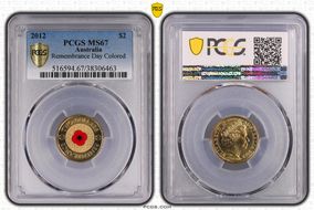 2012 $2 Remembrance Day Colorized MS67