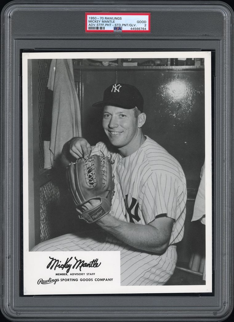 1950s USA Mickey Mantle Baseball Gloves Magazine Advert Stock