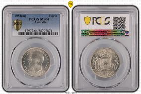 1952(m) Florin KM-48  Ag MS64