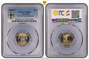 2019-C $2 Police Remembrance Colorized MS67