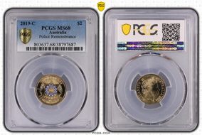 2019-C $2 Police Remembrance Colorized MS68