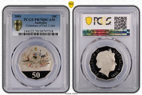 2001 50C Centenary of Federation Colorized PR70DCAM