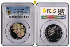 2015 50C RAM 50th Anniversary Colorized MS68