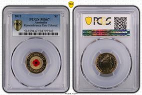 2012 $2 Remembrance Day Colorized MS67