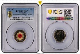 2012-C $2 Remembrance Day Colorized MS67