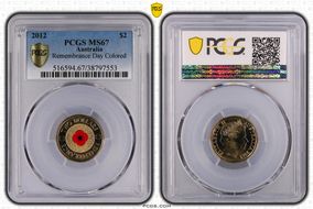 2012 $2 Remembrance Day Colorized MS67
