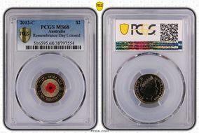 2012-C $2 Remembrance Day Colorized MS68