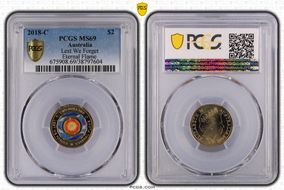 2018-C $2 Lest We Forget Eternal Flame Colorized MS69