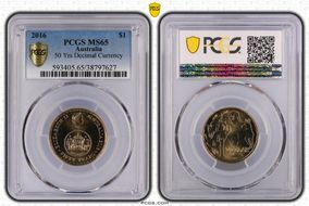 2016 $1 50 Yrs Decimal Currency MS65