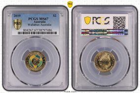 2019 $2 Wallabies Australia Colorized MS67